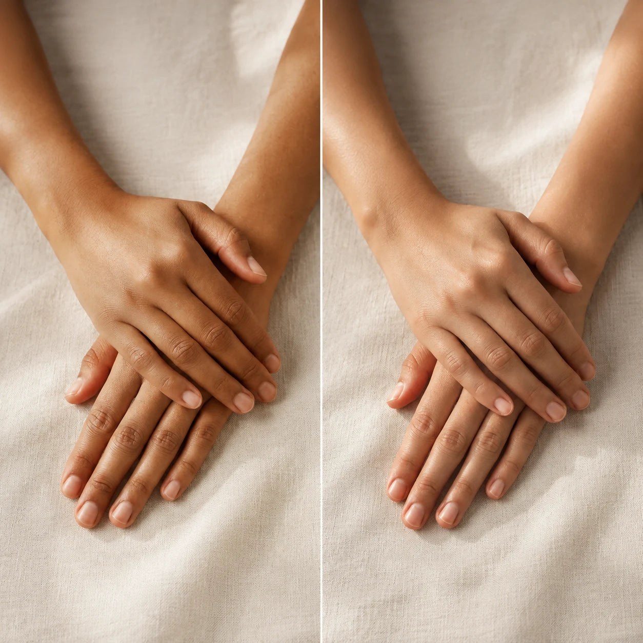 Senfa Real Results before and after hands comparison